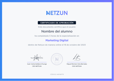 Modelo de certificado de nuestro curso